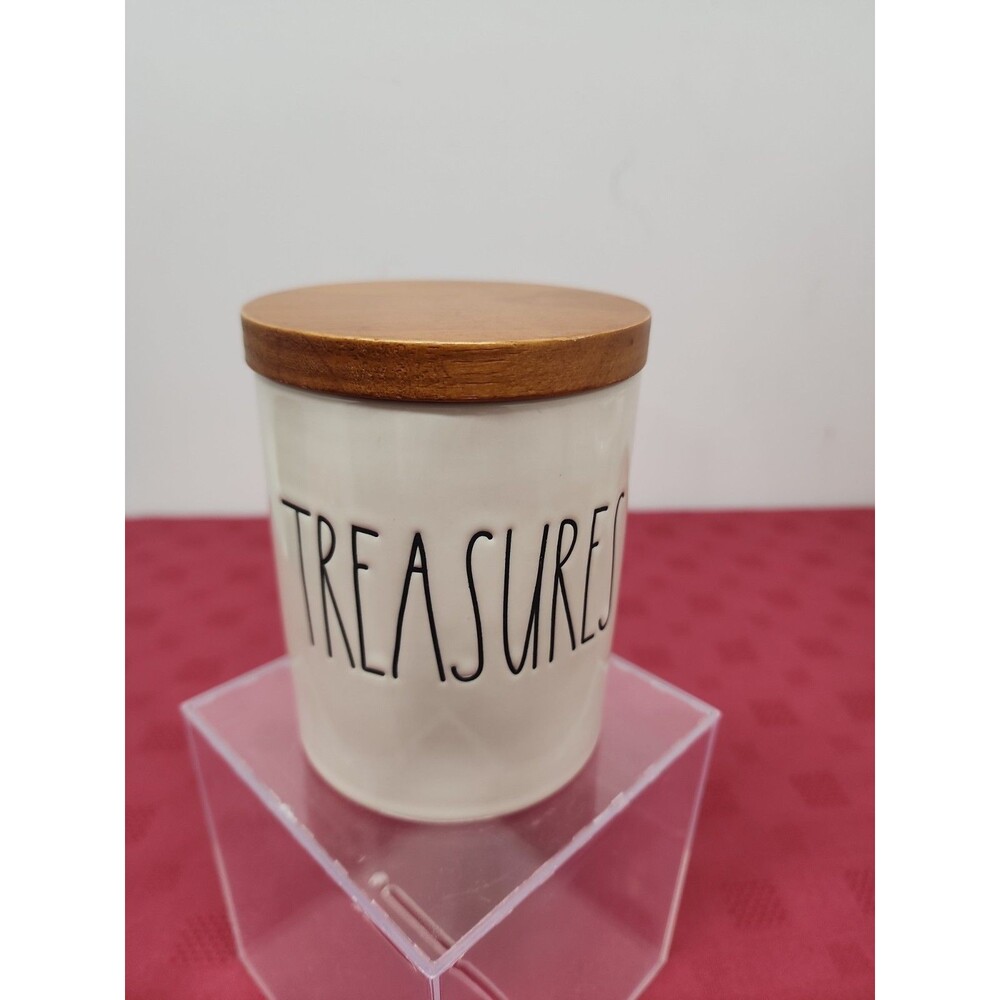 Rae Dunn Artisan Magenta 5 Inch TREASURES Cellar Cannister Farmhouse Rustic EUC